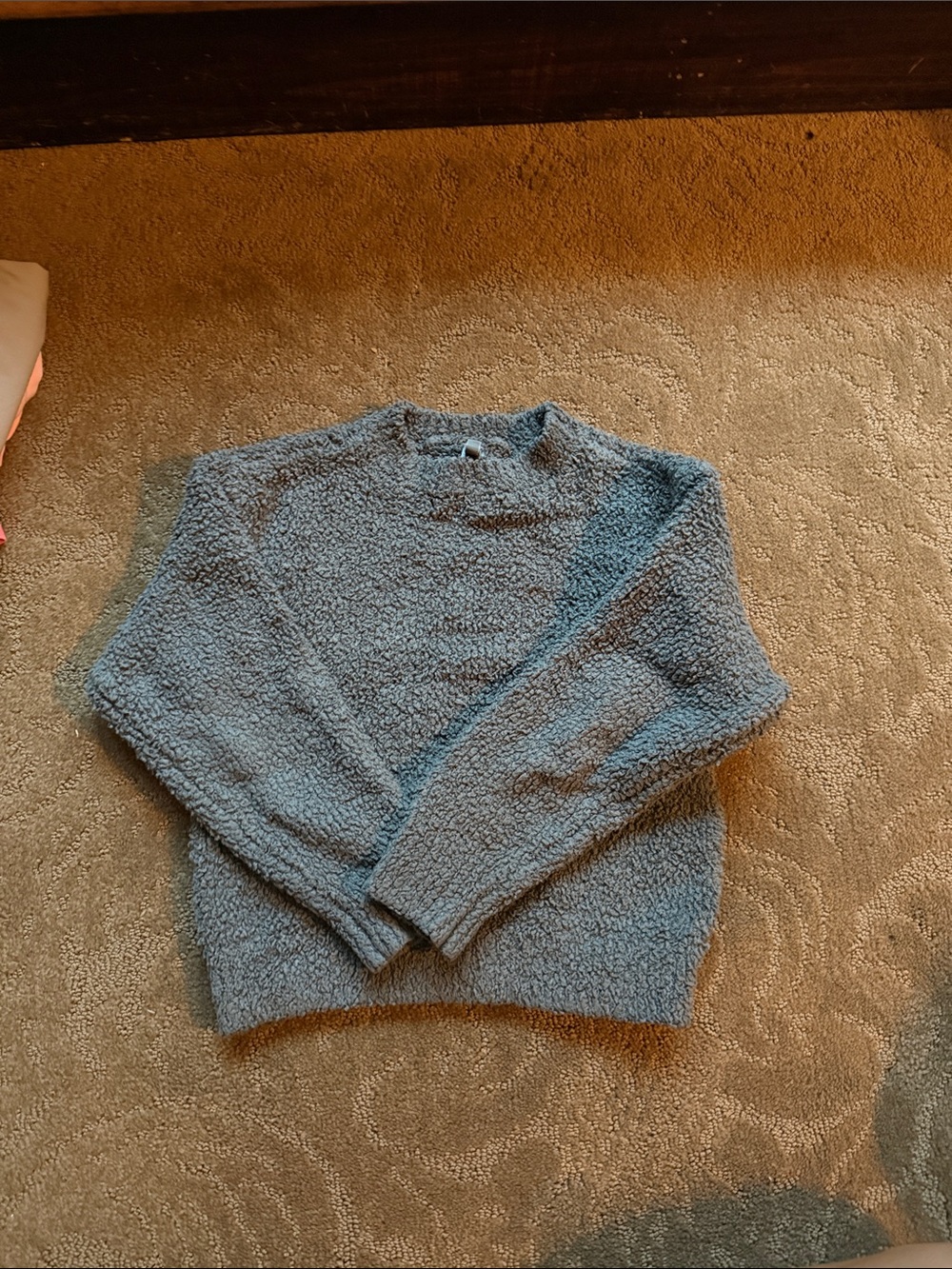 SKIMS Heather Slate Blue Cozy Crewneck Sweater
